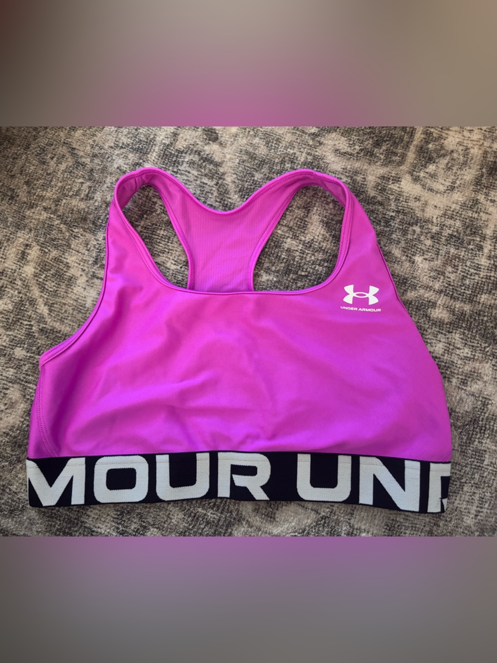 Under Armour Hot Pink Racerback Sports Bra with Branded Elastic Band